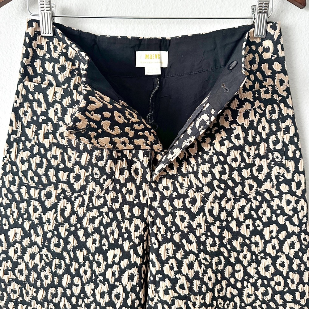 Maeve Brocade Leopard Print Wide Leg Pants & Crop Top Vest Set Women Size 2 - Picture 5 of 16